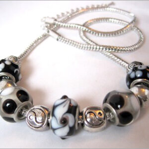 Ying Yang Bead and Charm Necklace