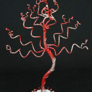 Red Small Handmade Wire Tree on Tile